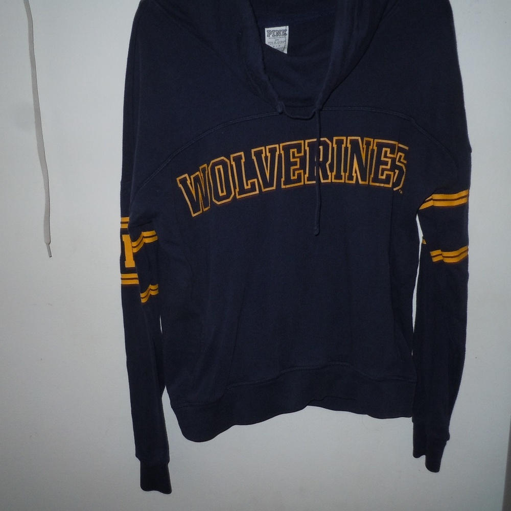 PINK University of Michigan Cowl Neck Sweatshirt M